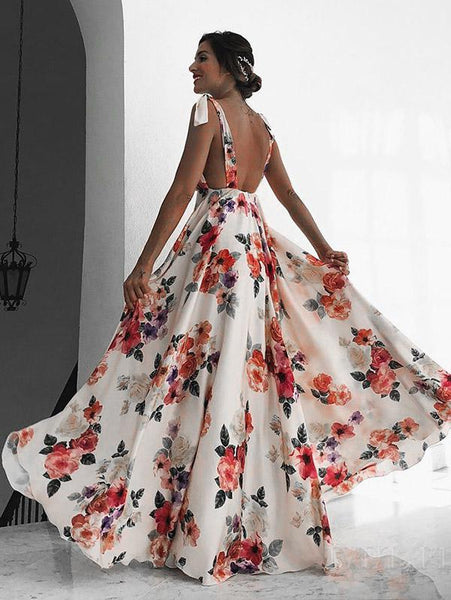 Savy backless print maxi dress