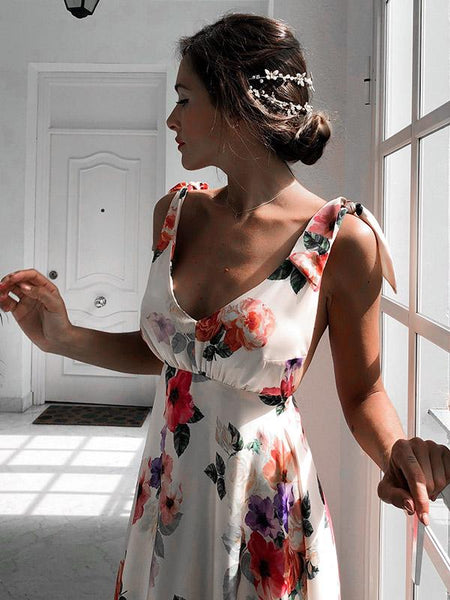 Savy backless print maxi dress